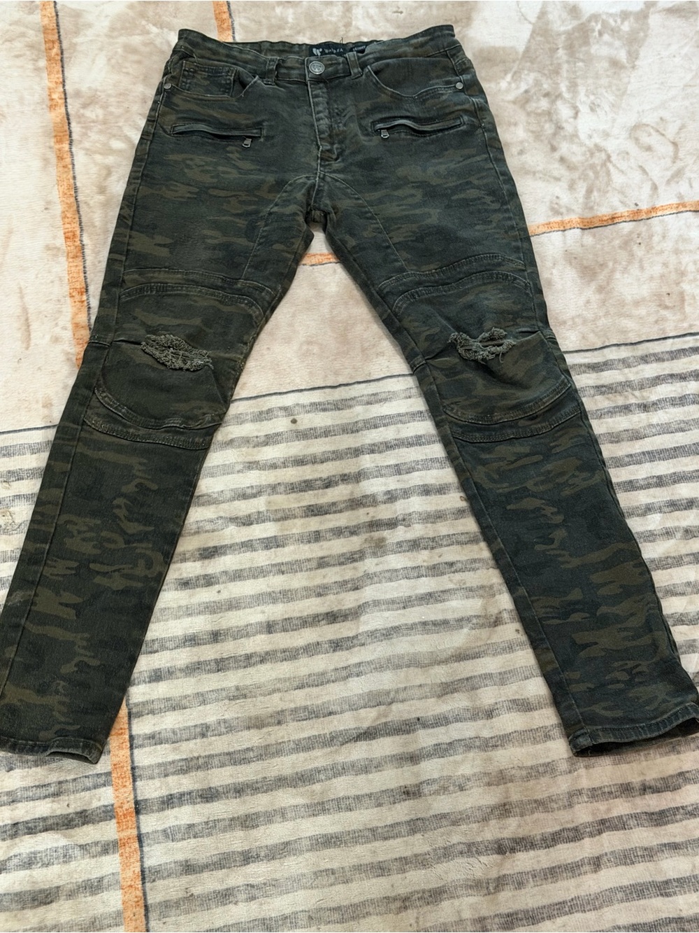 Waimea Camo Skinny Fit Moto Style Jeans sz 32 x 32